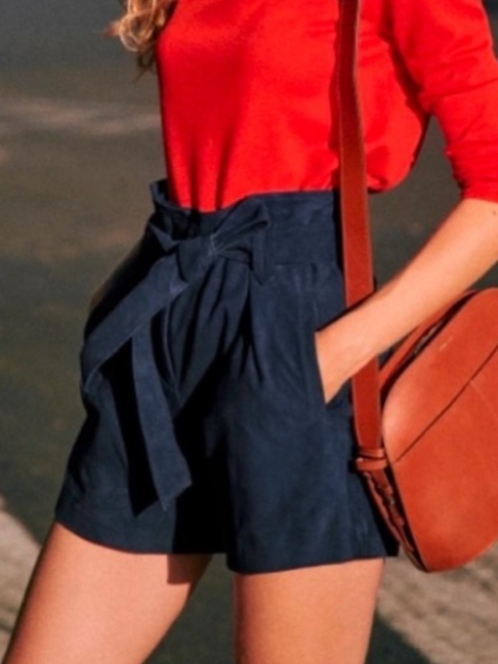 Sezane Suede Shorts Electric Blue NWT’s.
